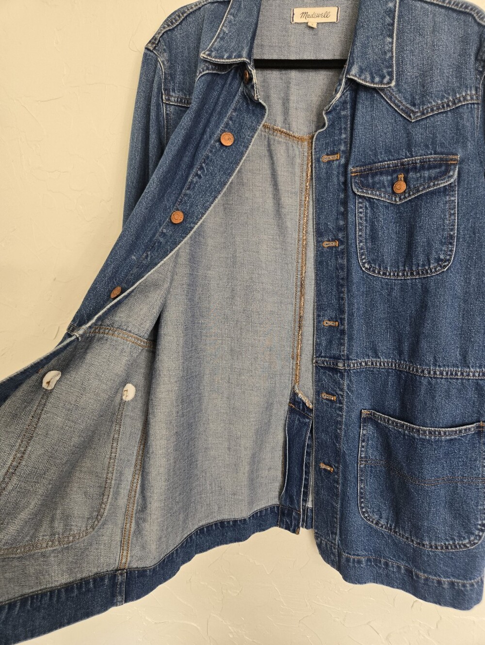 Madewell Oversized Denim Western Chore Coat Jacket, M - Picture 7 of 11